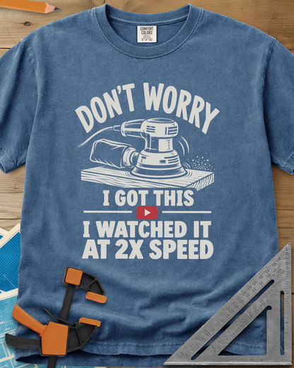 2x Speed - Premium Heavyweight Tee — blue_jean