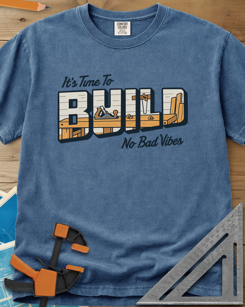 Build Time - Premium Heavyweight Tee — blue_jean