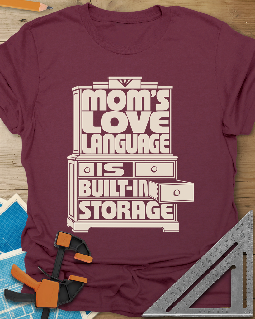Built-In Storage Tee — maroon