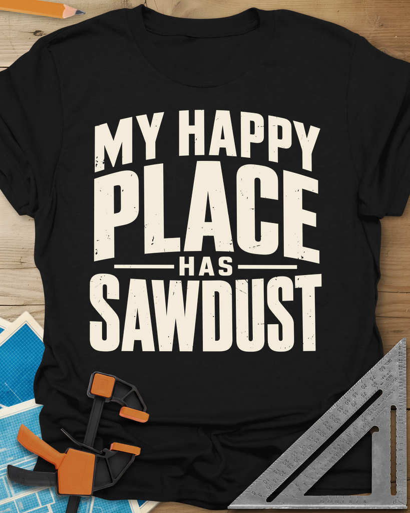 Happy Sawdust Tee — black