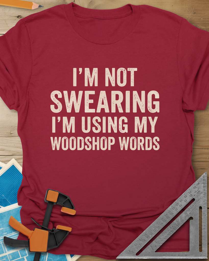 Woodshop Words Tee — cardinal_red
