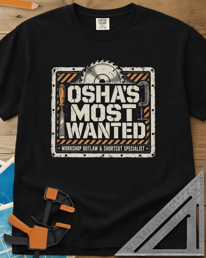 OSHA'S Most Wanted - Premium Heavyweight Tee — black