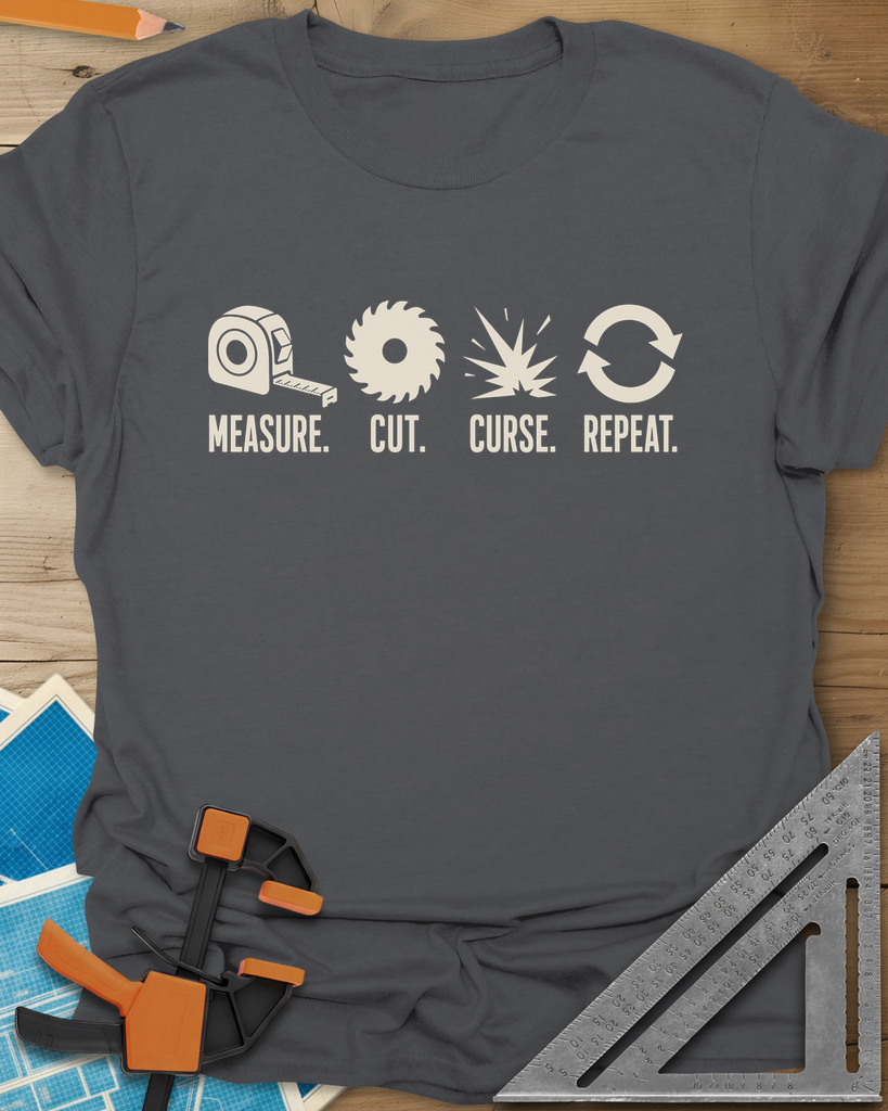 Measure Cut Repeat Tee — charcoal