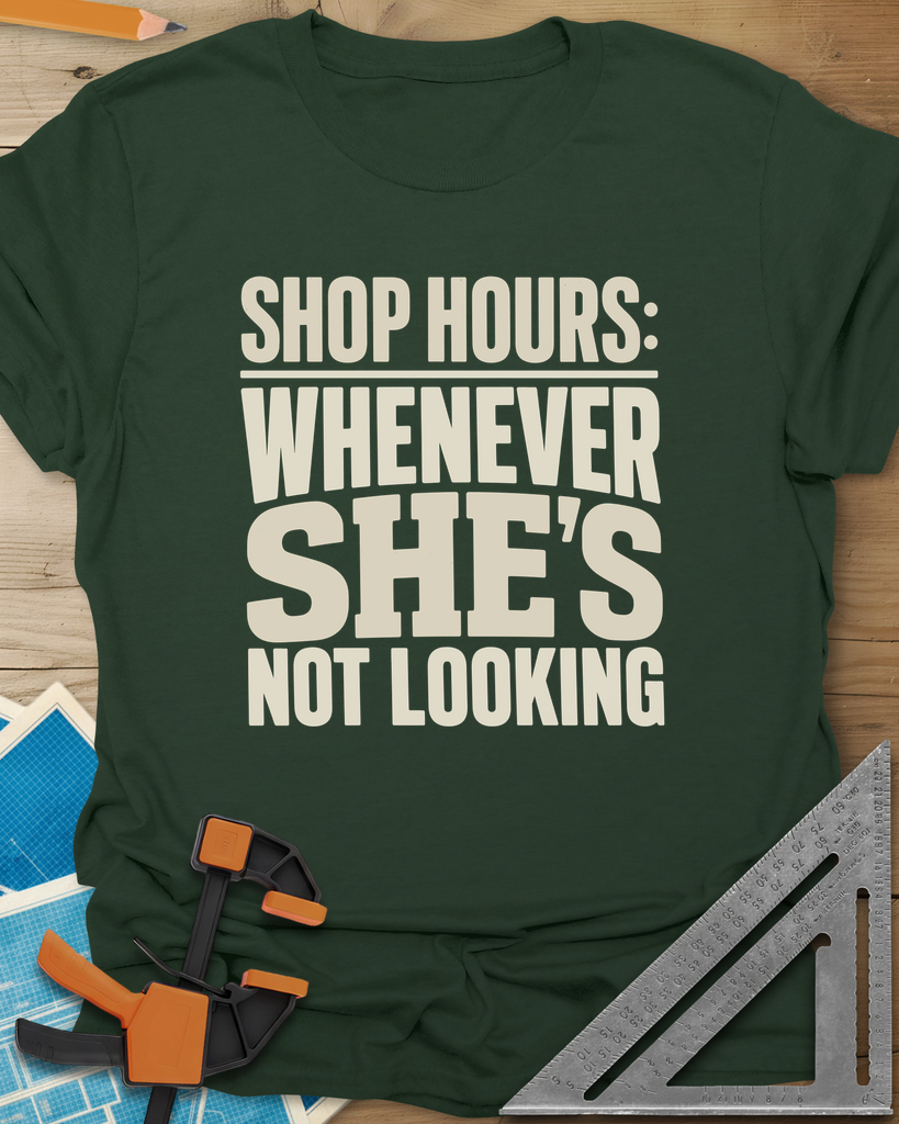 Shop Hours Tee — forest_green