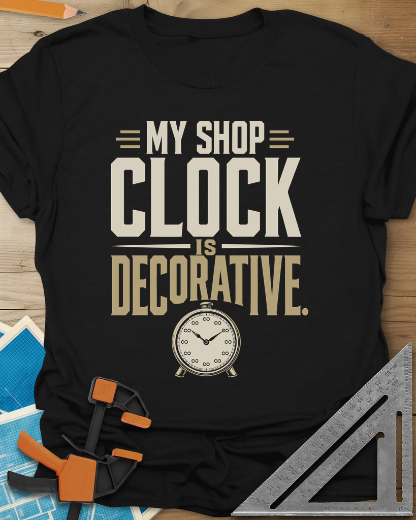 Decorative Clock Tee — black