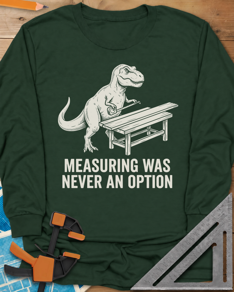 Dino Measuring Long Sleeve Tee — forest_green