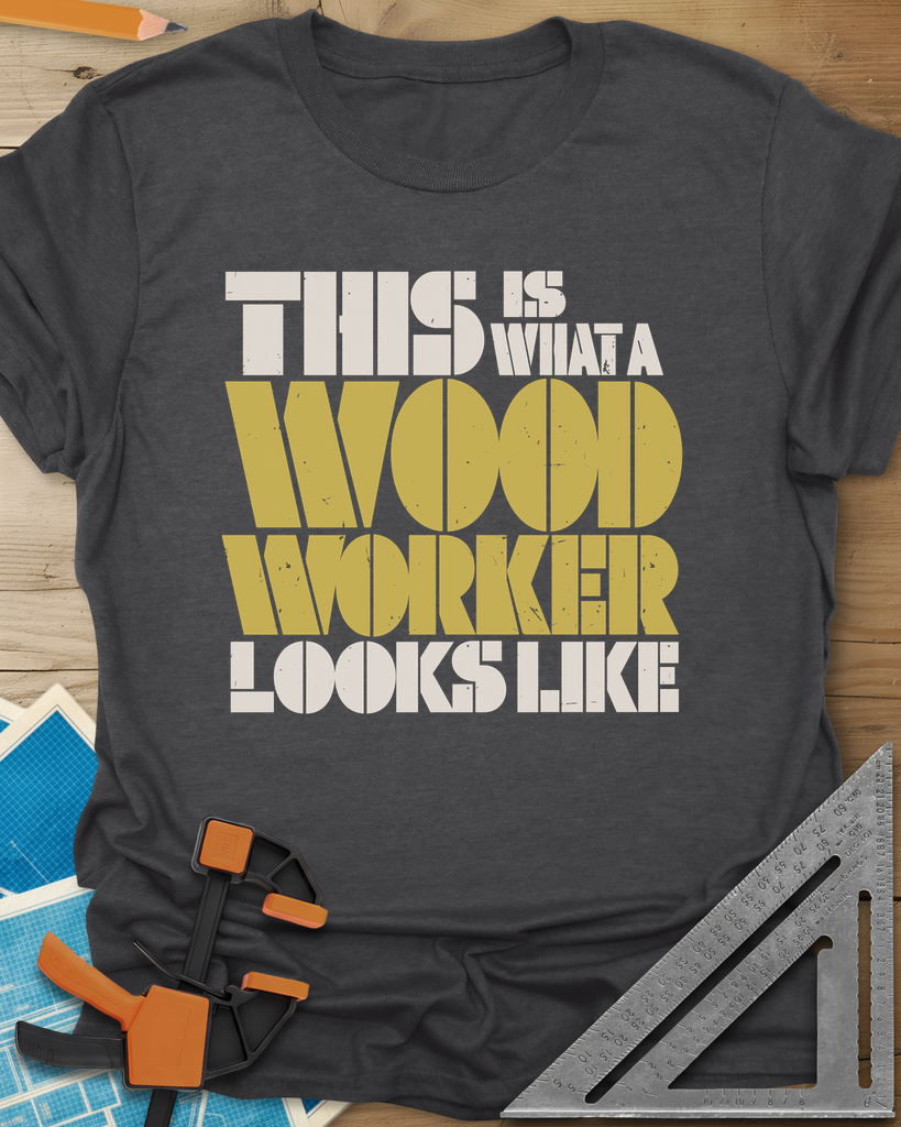 Woodworker Looks Like Tee — dark_heather_grey