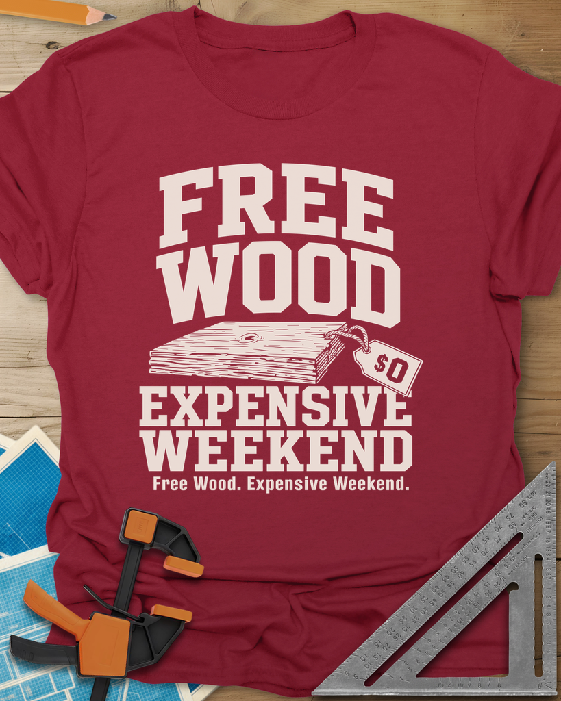 Free Wood Tee — cardinal_red