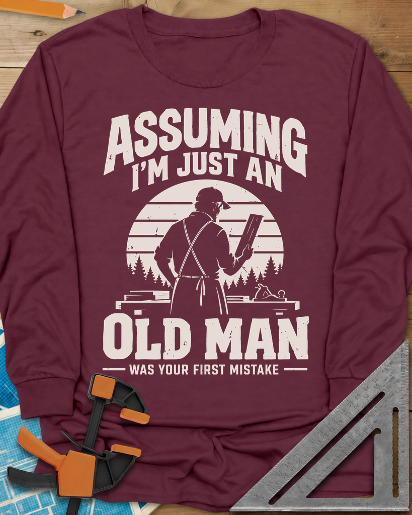 Old Man Mistake Long Sleeve Tee — maroon