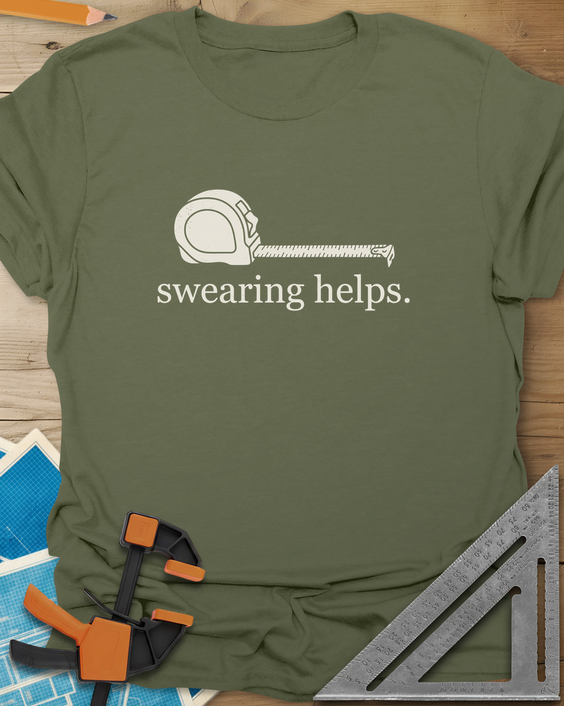Swearing Helps Tee — military_green