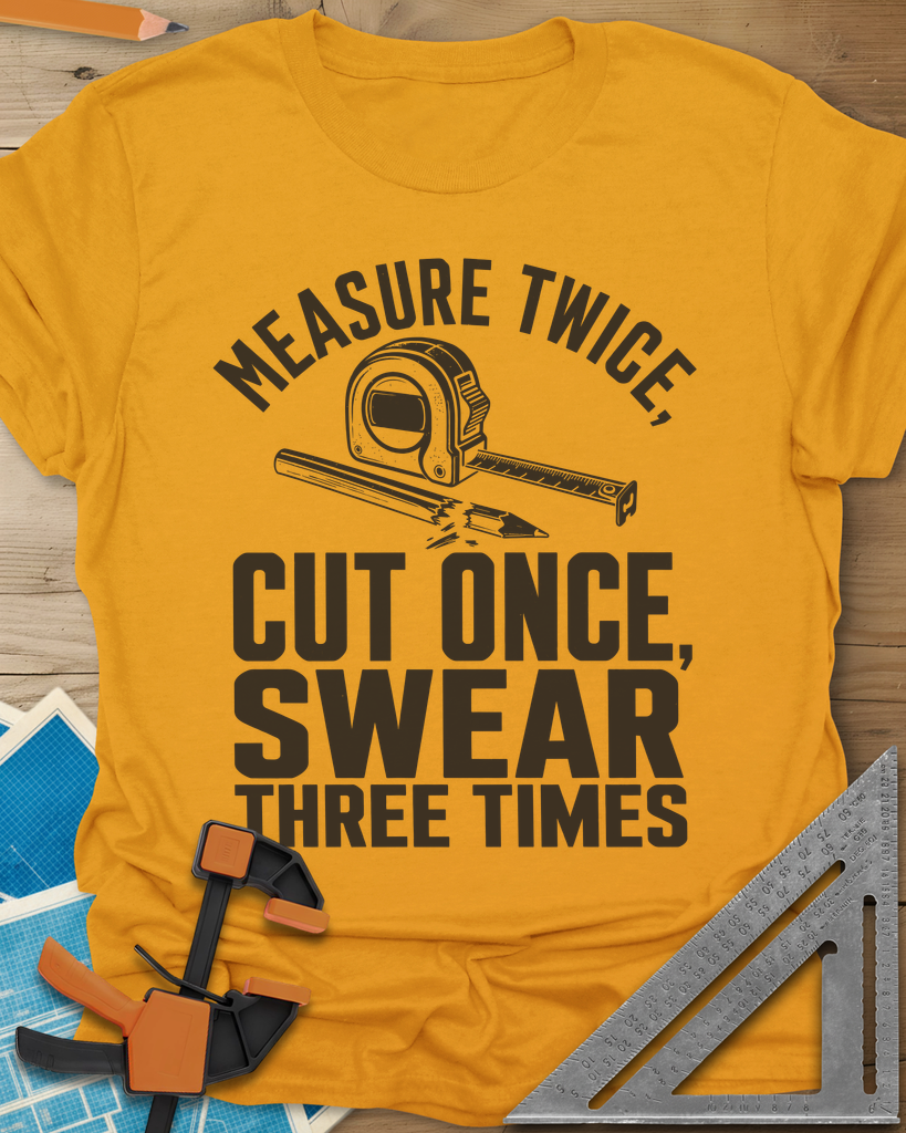 Swear Three Times Tee — gold