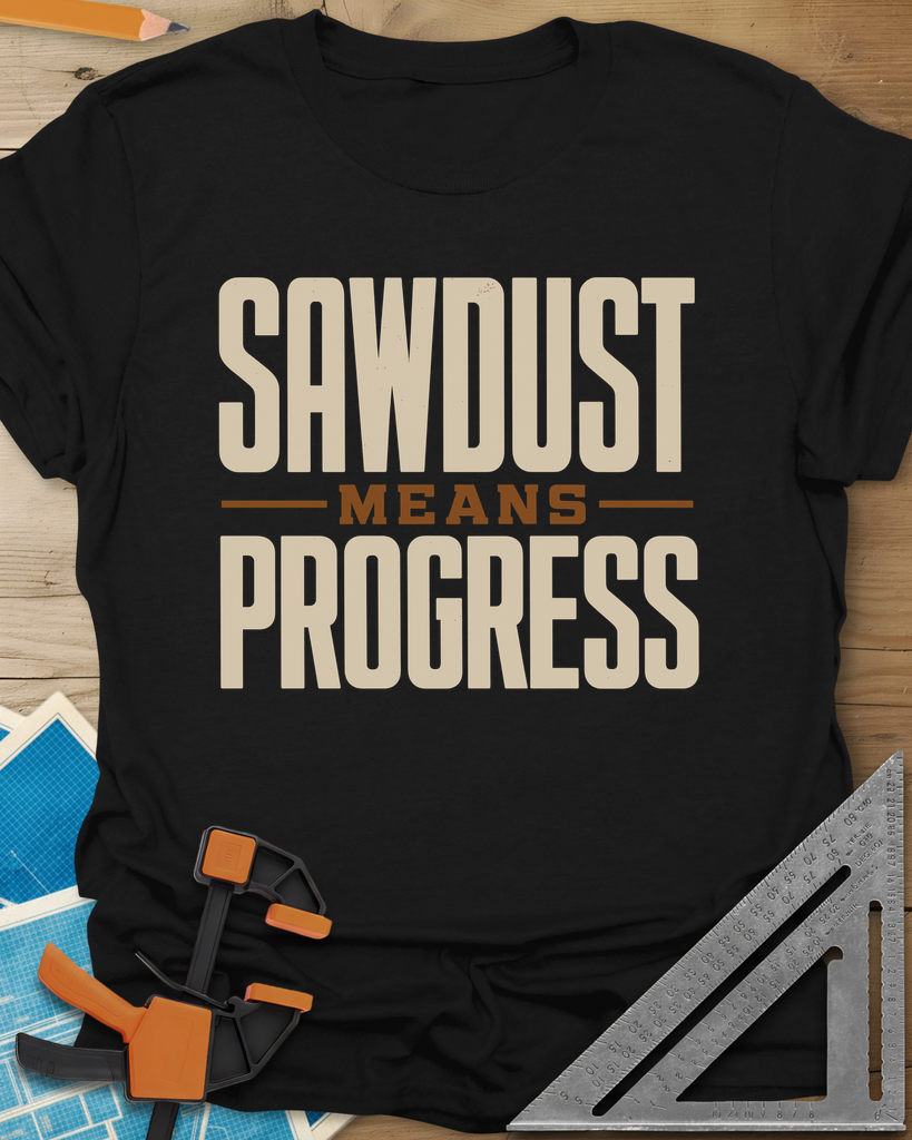 Sawdust Progress Tee — black