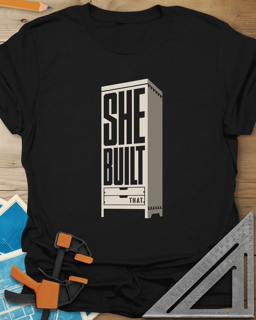 She Built Tee — black