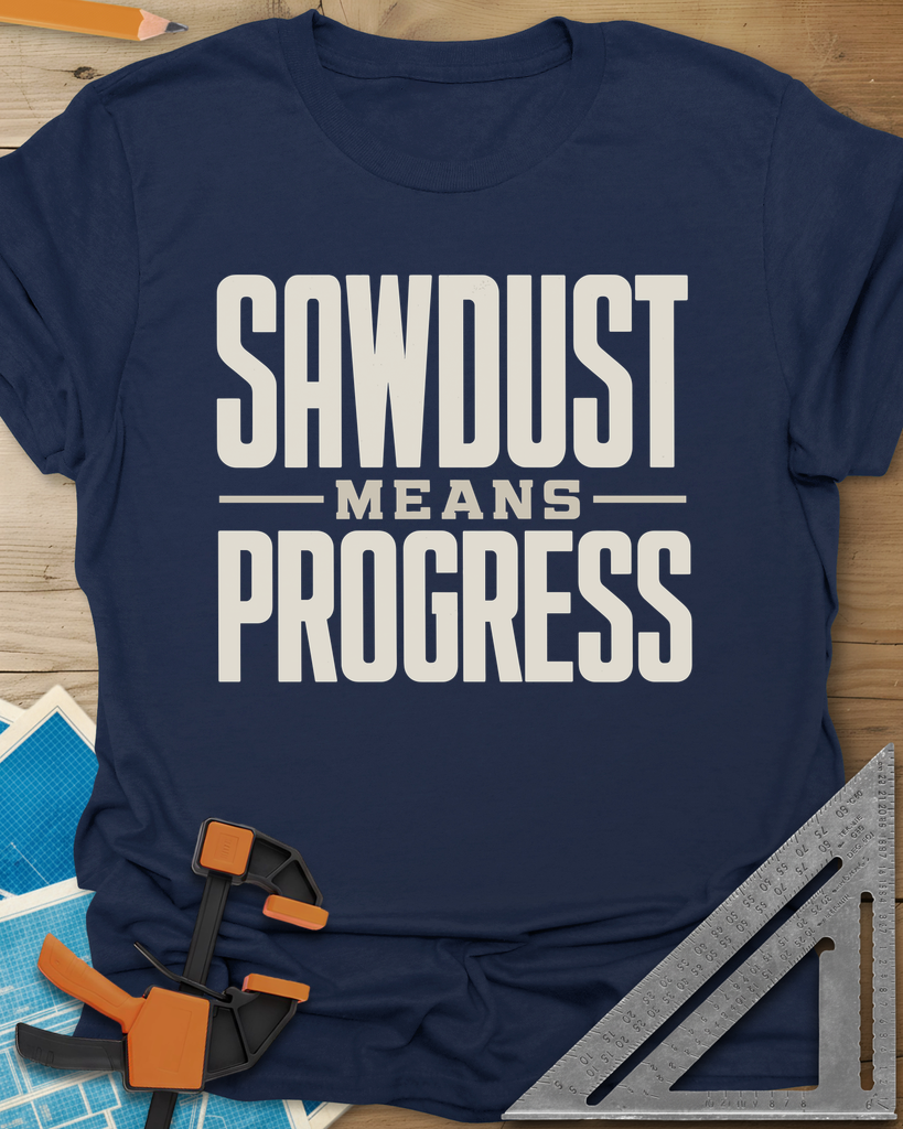 Sawdust Progress Tee — navy