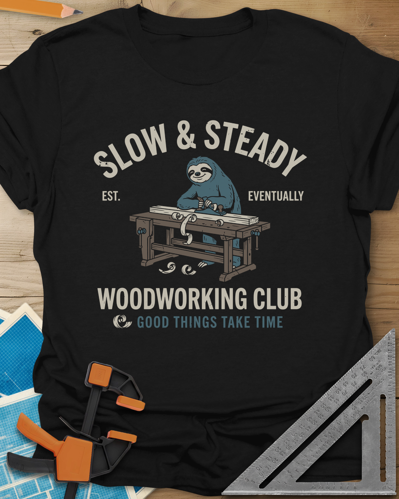 Slow Steady Tee — black