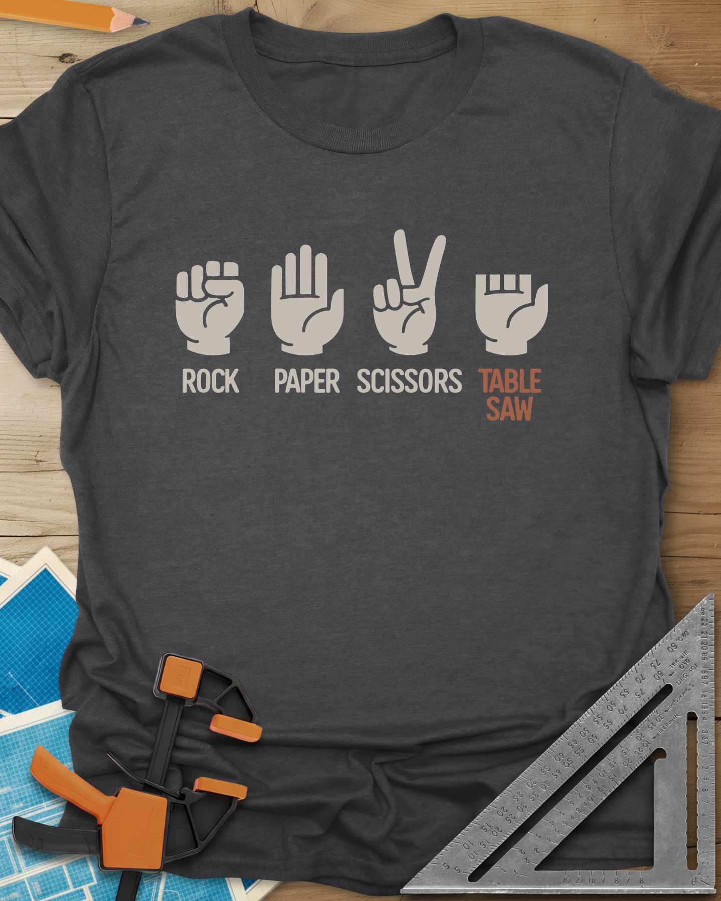 Rock Paper Scissors Table Saw Tee