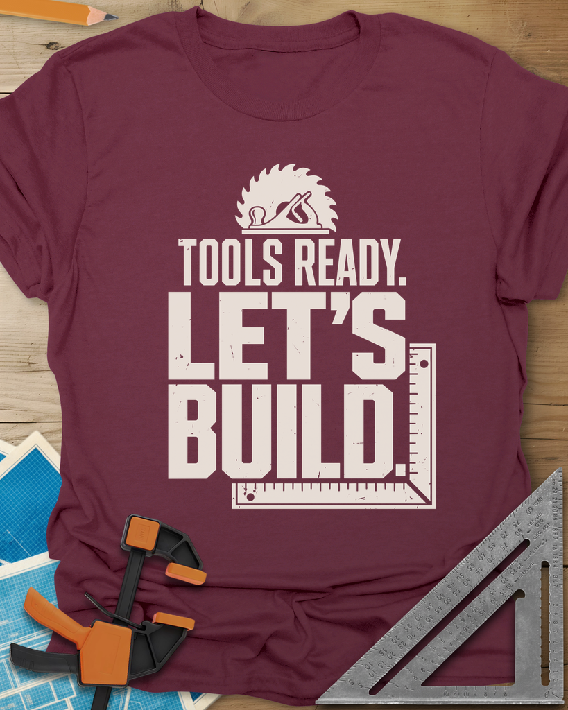 Let'S Build Tee — maroon