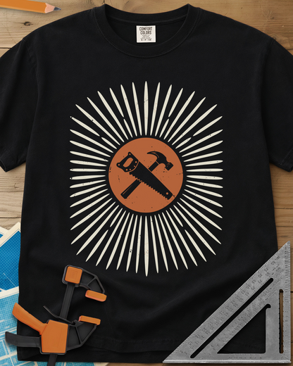 Saw & Hammer - Premium Heavyweight Tee — black