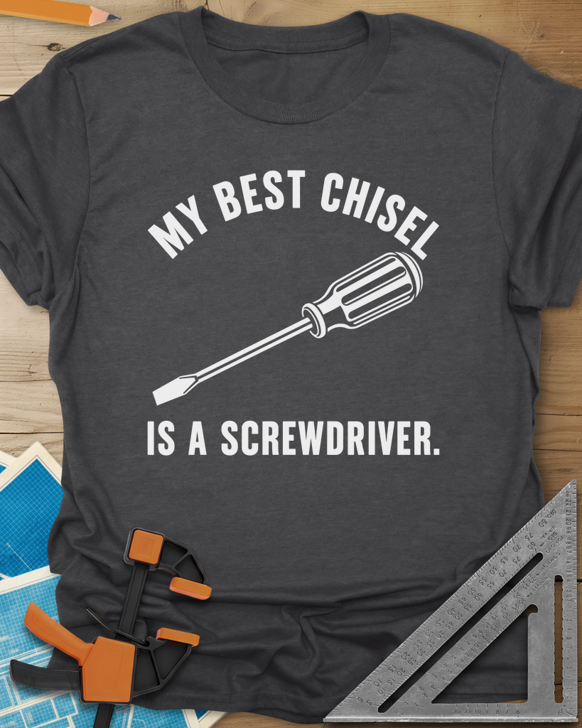 Chisel Screwdriver Tee — dark_heather_grey