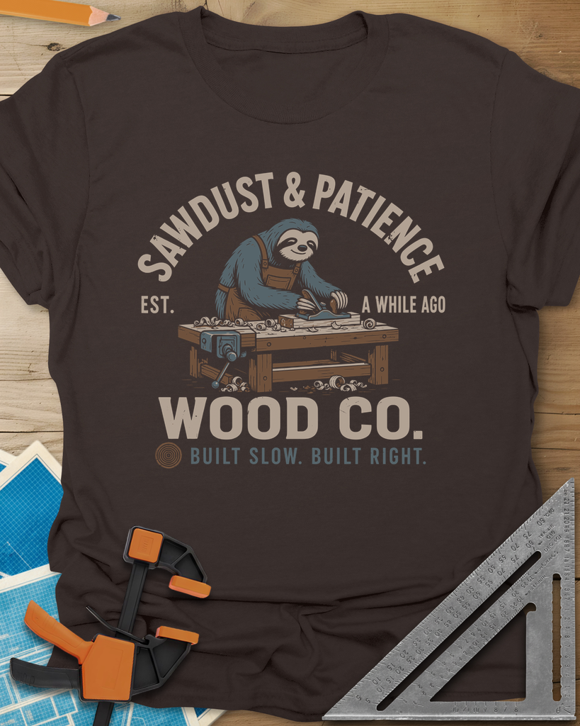 Sawdust & Patience Tee — dark_chocolate