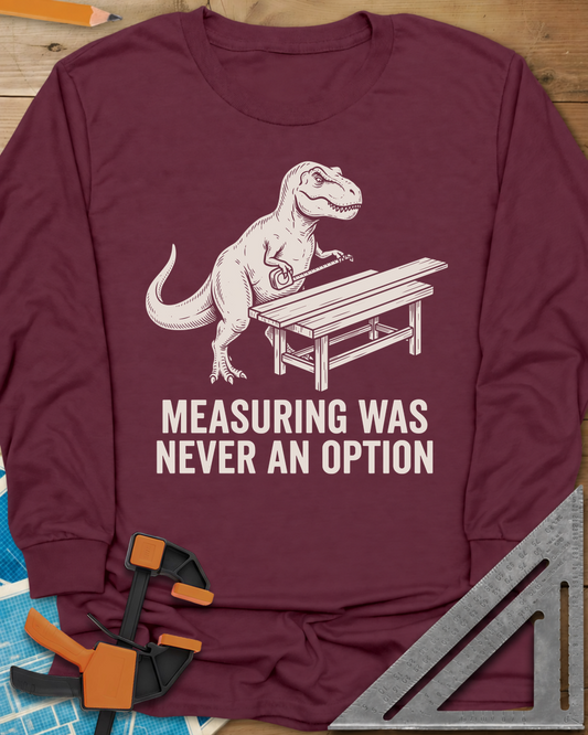 Dino Measuring Long Sleeve Tee — maroon