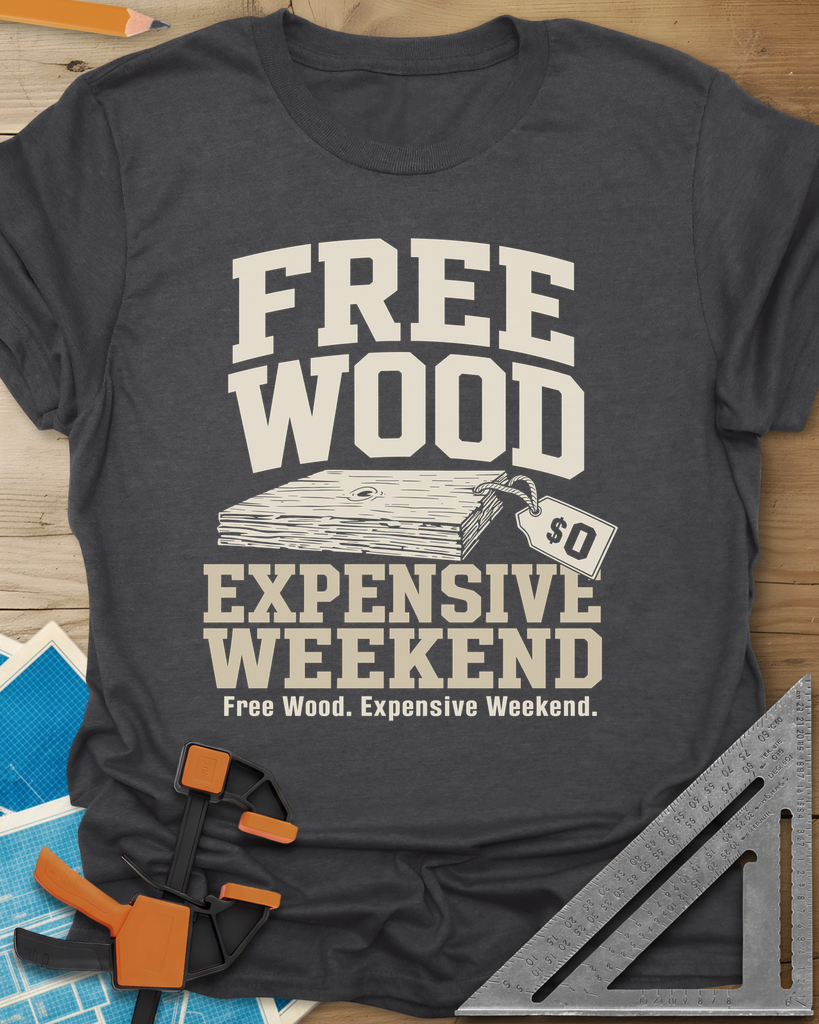 Free Wood Tee — dark_heather_grey