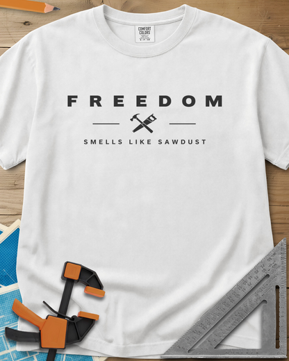 Sawdust Freedom - Premium Heavyweight Tee — white