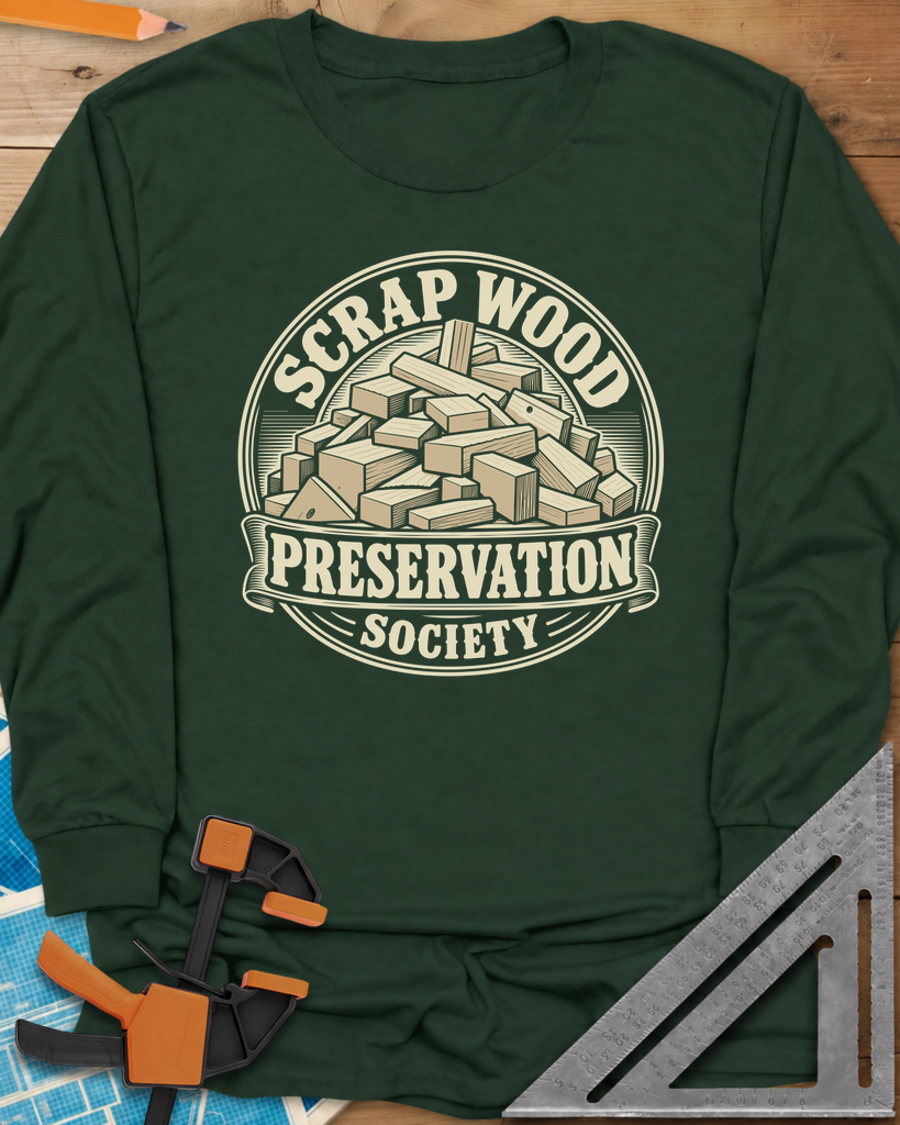 Scrap Wood Society Long Sleeve Tee — forest_green