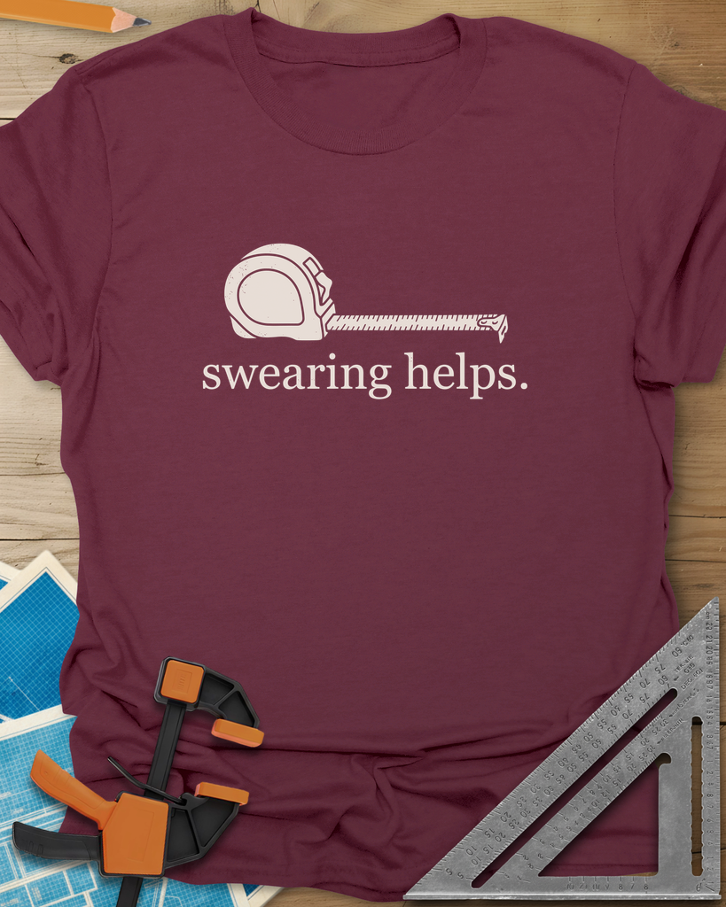 Swearing Helps Tee — maroon