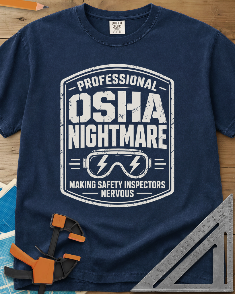 OSHA Nightmare - Premium Heavyweight Tee — navy