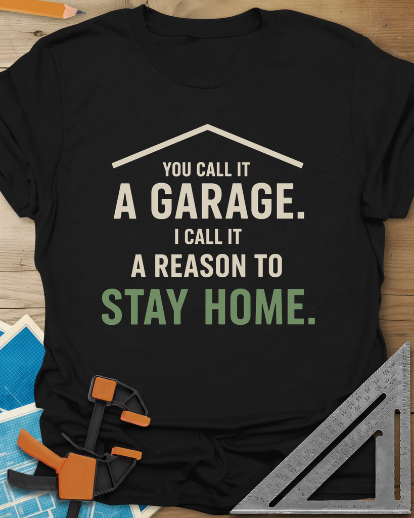 A Reason To Stay Home Tee — black