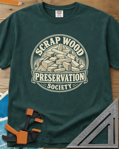 Scrap Wood Society - Premium Heavyweight Tee — blue_spruce