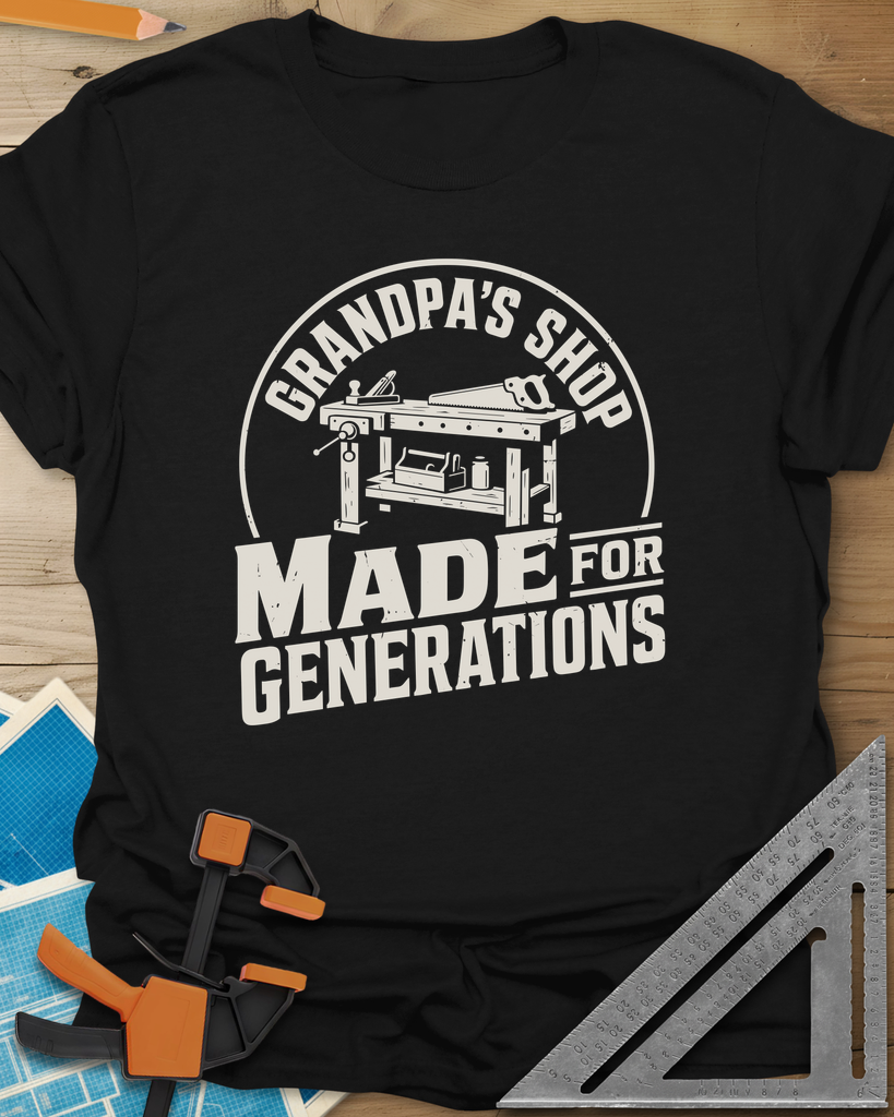 Grandpa'S Shop Tee — black