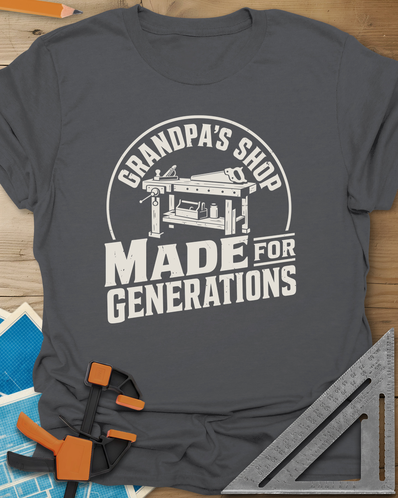 Grandpa'S Shop Tee — charcoal