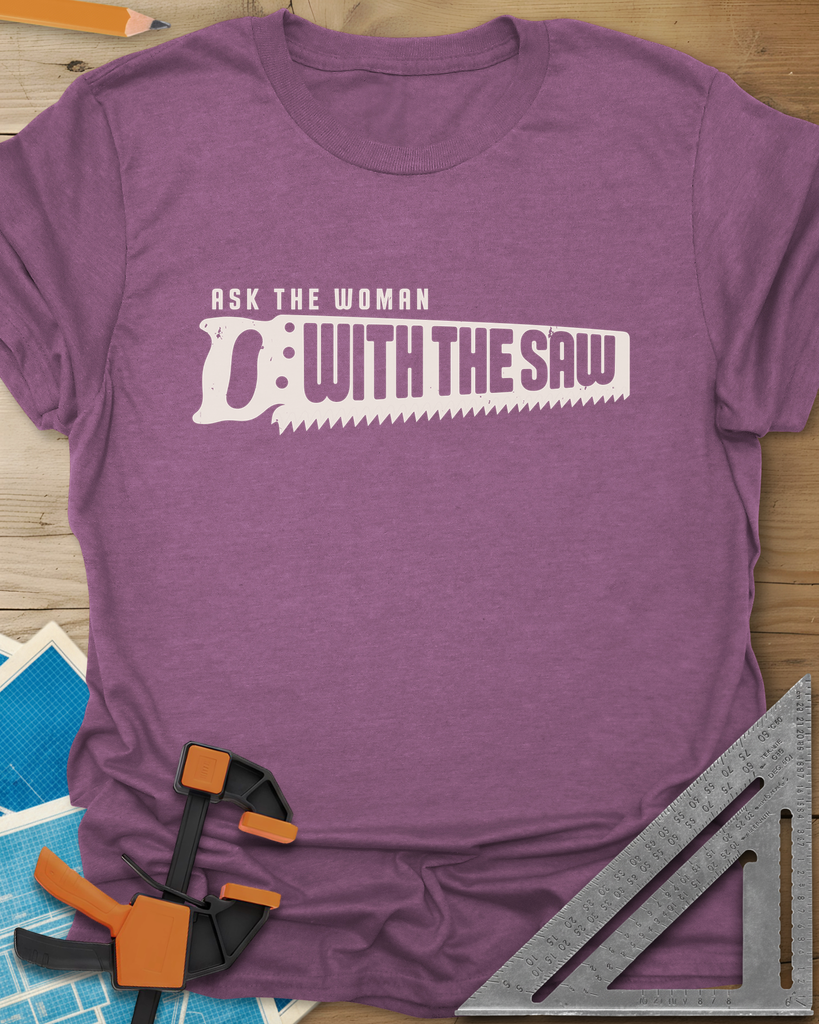 Ask The Saw Tee — heather_maroon