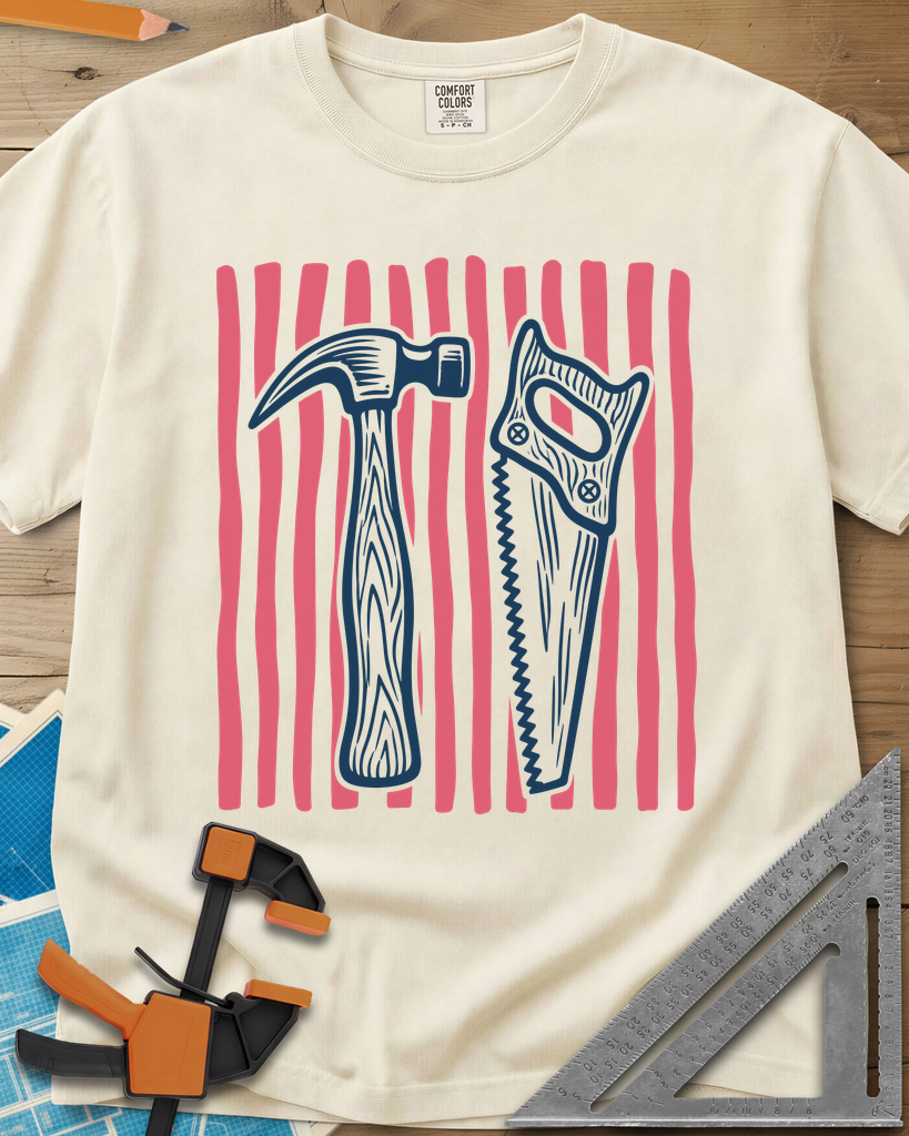 Hammer & Saw - Premium Heavyweight Tee — ivory