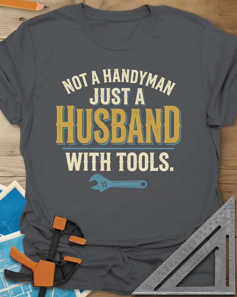 Husband With Tools Tee — charcoal