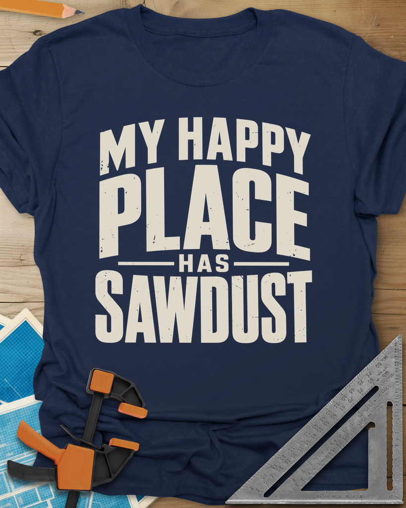 Happy Sawdust Tee — navy