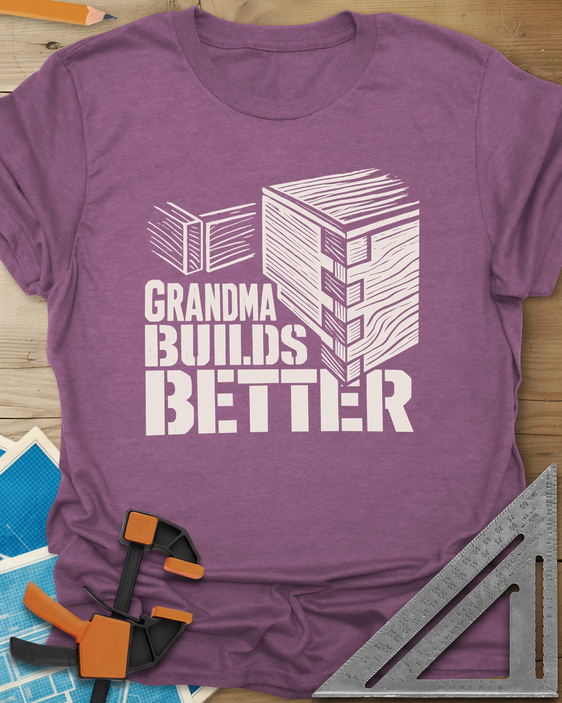 Grandma Builds Tee — heather_maroon