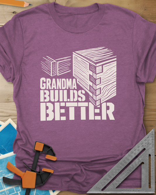 Grandma Builds Tee — heather_maroon