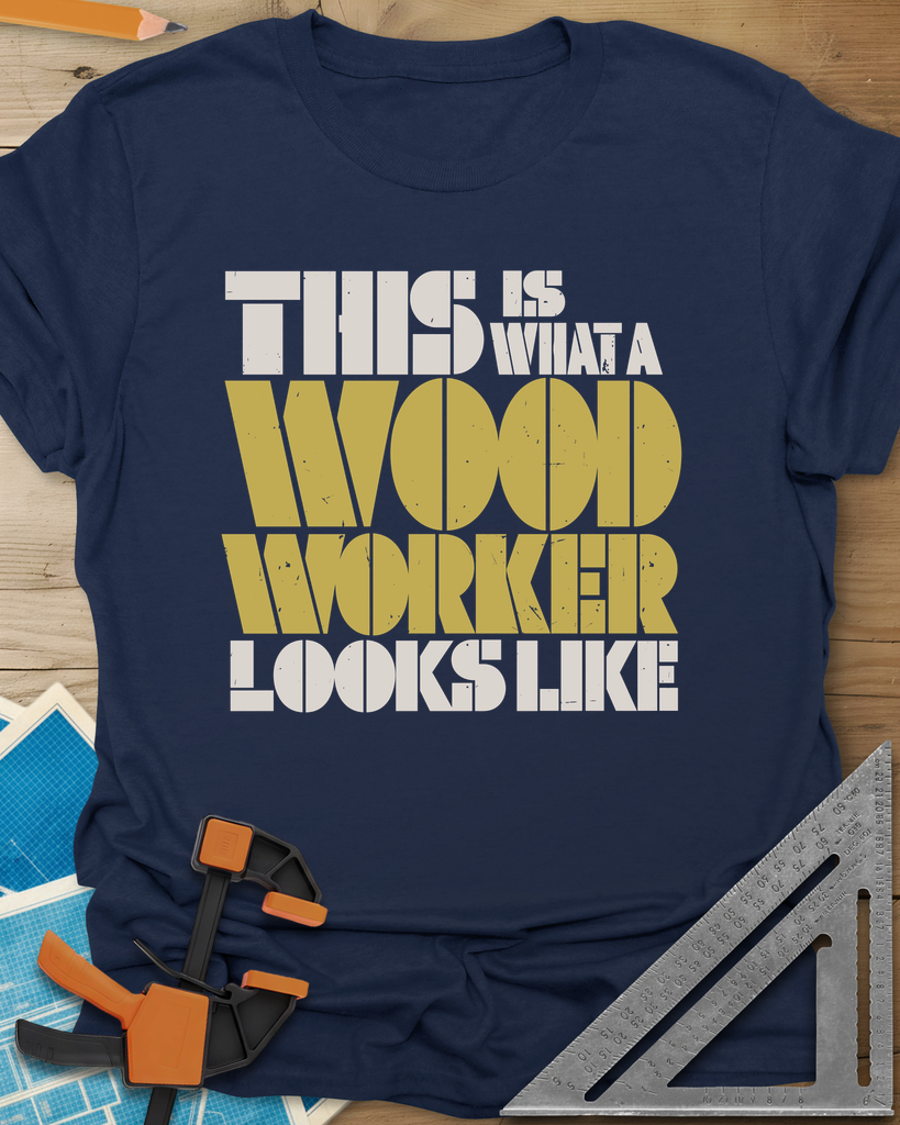 Woodworker Looks Like Tee — navy