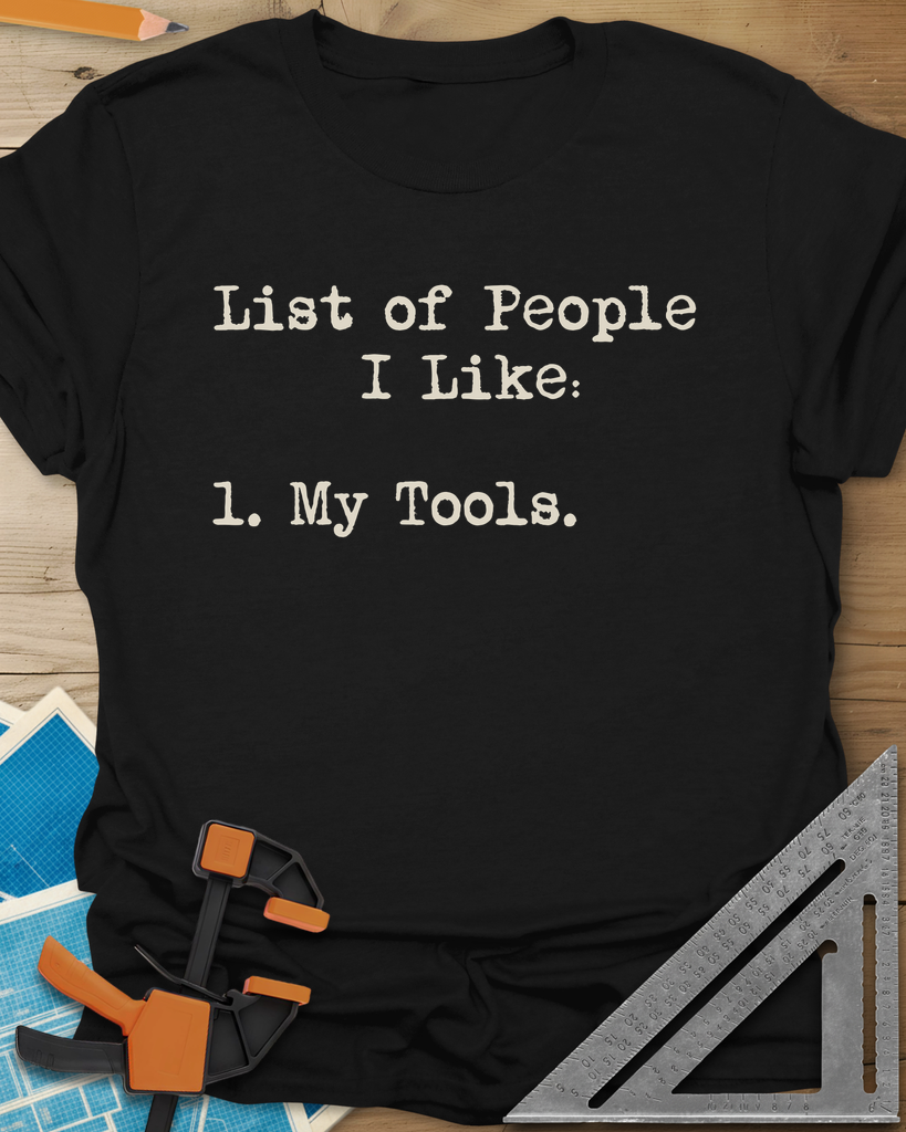 Tool List Tee — black
