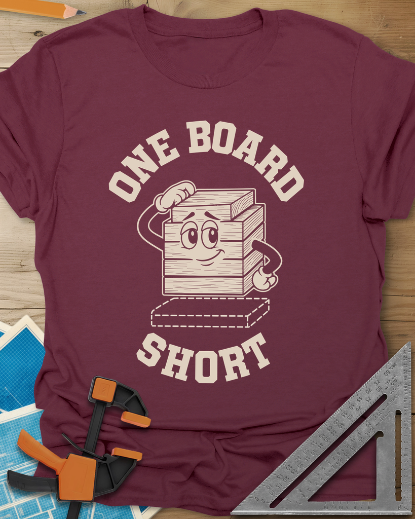 One Board Short Tee — maroon
