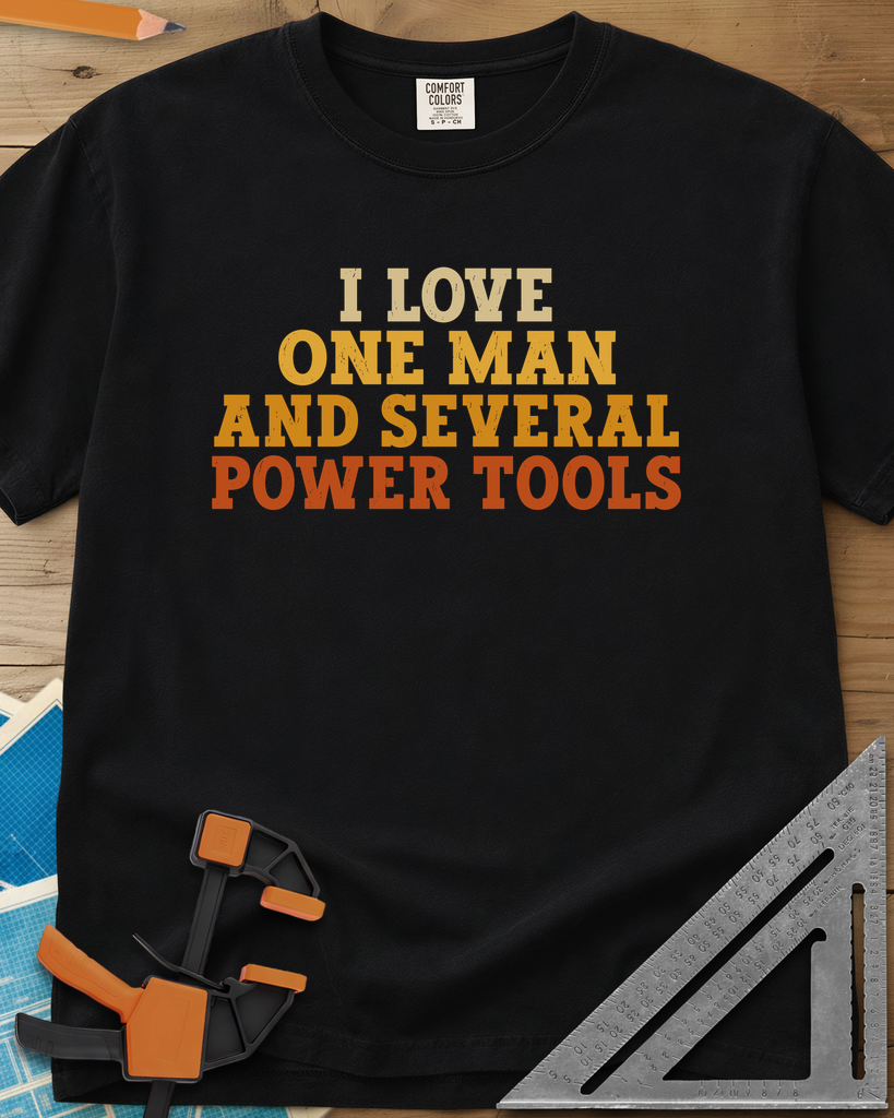 Love & Power Tools - Premium Heavyweight Tee — black