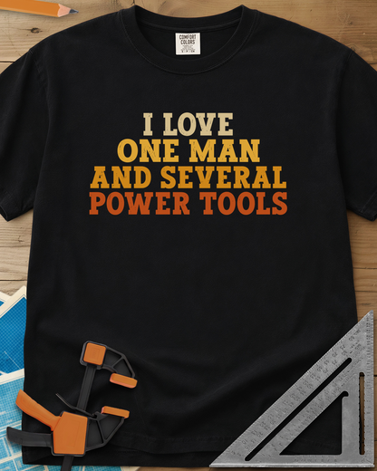Love & Power Tools - Premium Heavyweight Tee — black