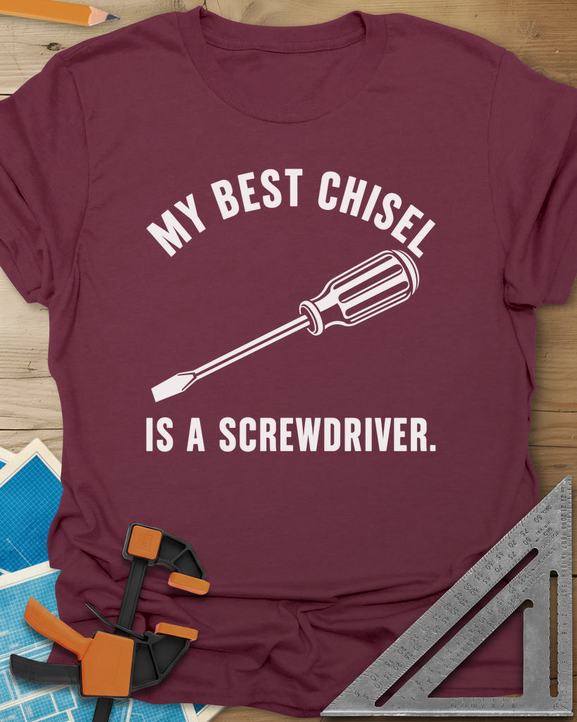 Chisel Screwdriver Tee — maroon