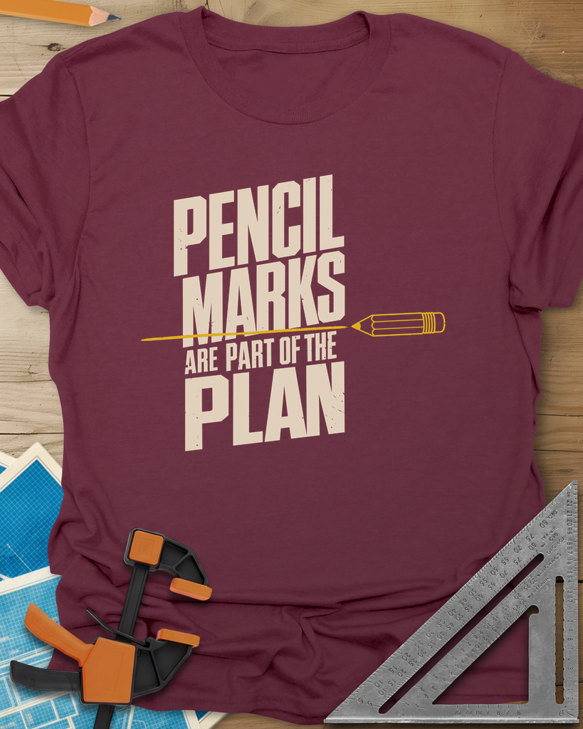 Pencil Marks Tee — maroon