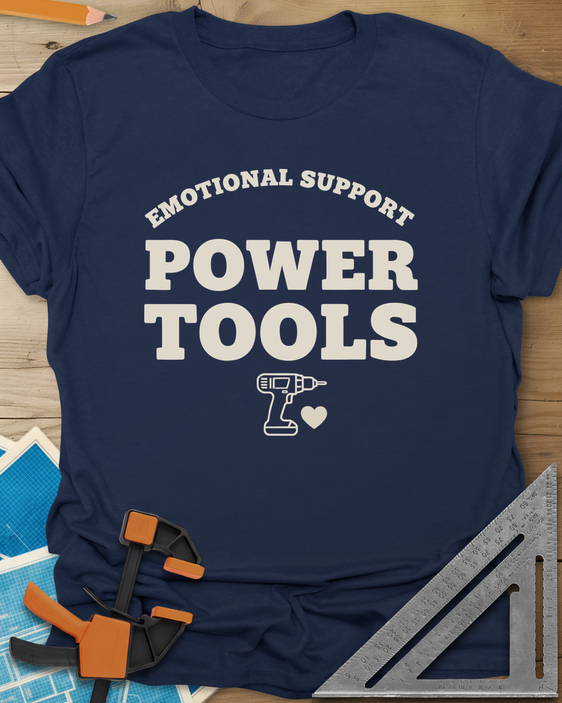 Emotional Support Power Tools Tee — navy