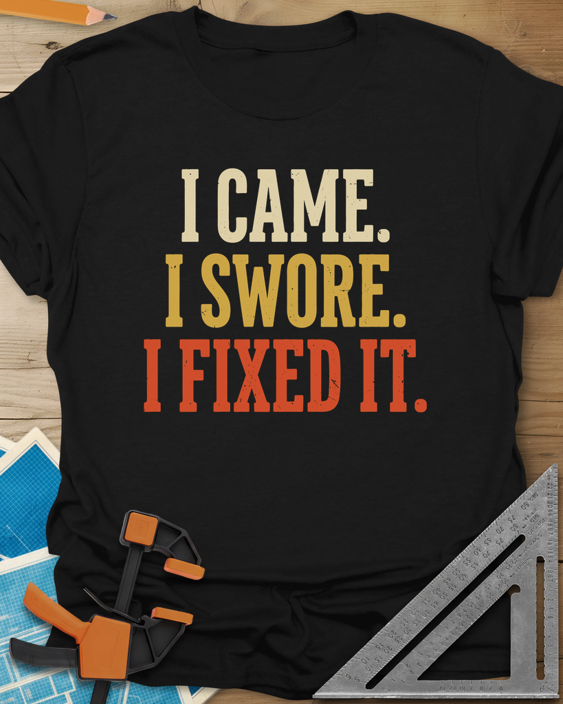 Swore & Fixed It Tee — black