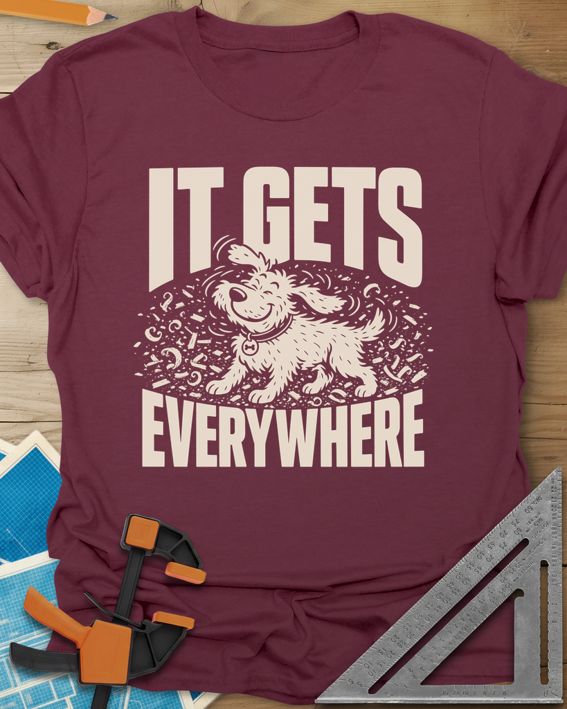 It Gets Everywhere Tee — maroon